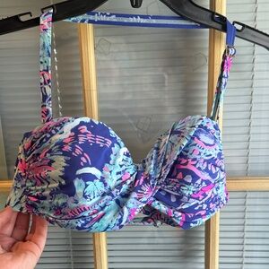 Lilly Pulitzer Blue and Pink Bikini Top